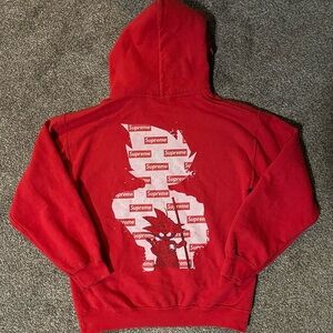 Supreme Red Hoodie with DBZ Goku Graphic